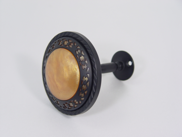 Amber Spindle Curtain Holdback - curtain_tieback_with_amber_disc